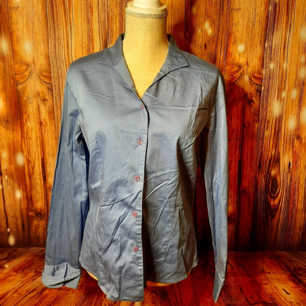 12 Ann Taylor Grey Button Down